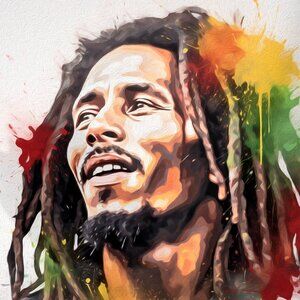 8x10 Bob Marley One Love Fantasy Art Watercolor Oil Painting Wall‎ Art Print